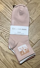 Calvin Klein Jeans Women's Quarter Trainer Socks One Size Pack Of 3 Pairs.
