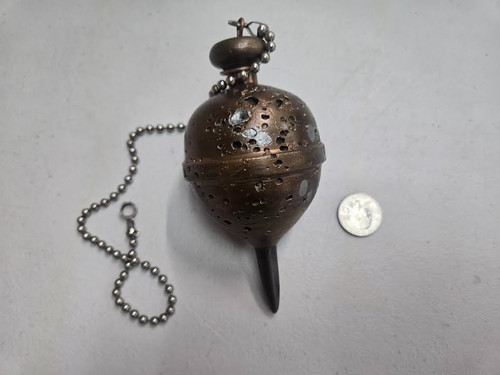 Vintage ornate brass plumb bob - ornate,