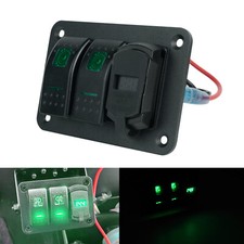 2 Gang Green LED Toggle Switch