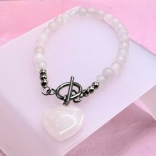 Matte Rose Quartz Bead & Heart