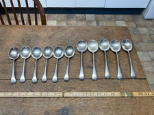 11 x Vintage  Soup Spoons  A1 Silver Plated Dixon