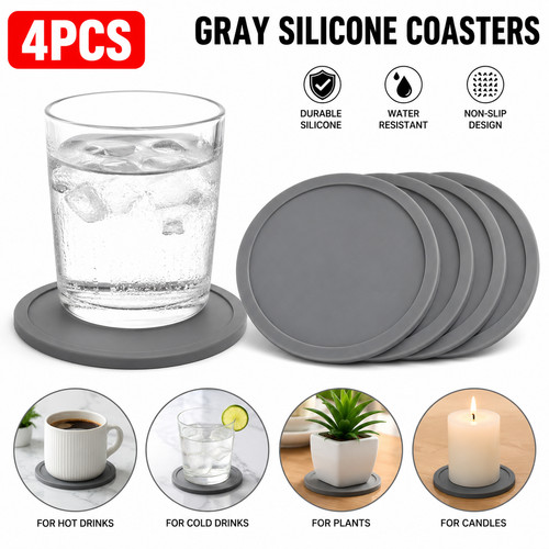 Round silicone coasters - round,