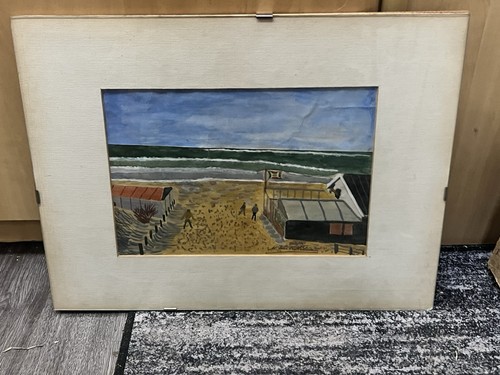 Original framed beach seascape - original,