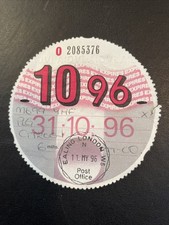 Old Tax Disc October 1996
