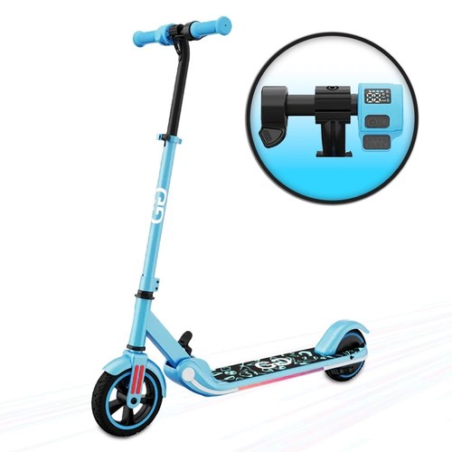 Blue kids electric scooter - kids,