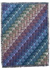 Jacquard woven tapestry throw - fringed - Rainbow