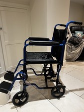 Aidapt Blue Folding Compact Aluminium Transport Wheelchair VA172BLUE