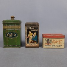 Lot Of Advertising Tin Boxes Coffee Cocoa Talmone Ridgways Tea From The 50s/60s