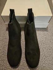 Ladies Size 5 Black Ankle Suede Boots Slim Fit . New Eur 38