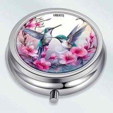 Hummingbird Themed Round Pill