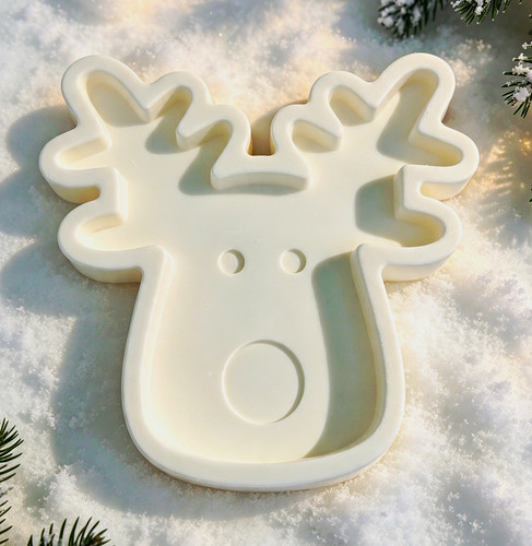 White reindeer head silicone - head,