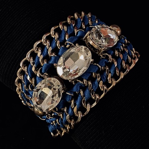 Silver tone crystal trio - crystal,