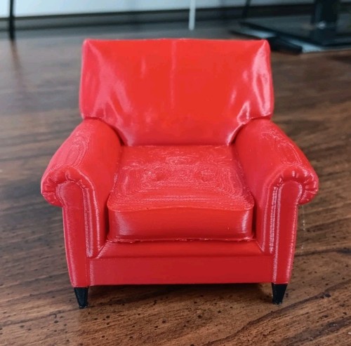 Dollhouse arm chair red color - red,