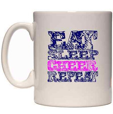NEW Cheerleading mug - "Eat Sleep Cheer Repeat" 