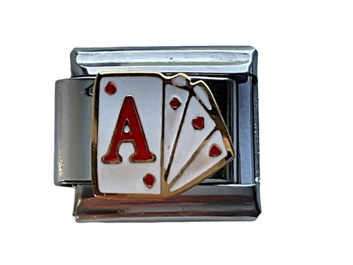 Silver italian charm playing - silver,