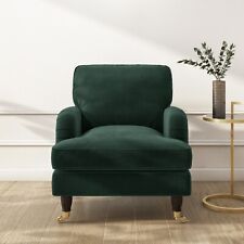 GRADE A2 - Dark Green Velvet Armchair - Payton A2/PAY031