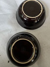 Pair Of Denby Merlot Gold Reddish-Brown Rim White Interior 6 ½ " /16cm Bowls