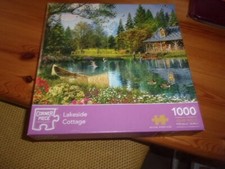 LAKESIDE COTTAGE BY DOMINIC DAVISON  1000 PIECE CORNER PIECE JIGSAW PUZZLE USED