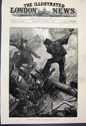 Original old antique print - old,
