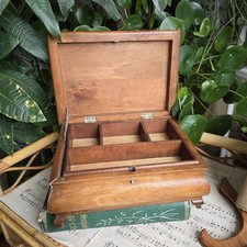 Antique Wooden Storage Box Jewellery Sewing Arts & Crafts "Dorothy" Elegant