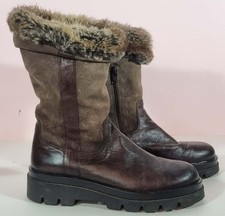 Manas Leather Fur Trim Winter