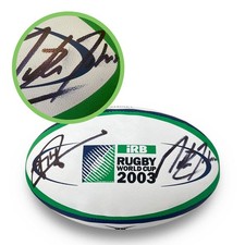 Jonny Wilkinson & Martin Johnson Signed 2003 World Cup Final Rugby Ball. Damaged