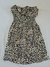 Ladies Dress CDC Size S/m Frill Top Elastic Waist Leppard Print 3062