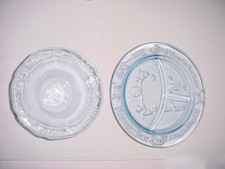 2Pcs BLUE GLASS MOTHER GOOSE