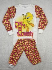 Vintage 1996 Tweety Bird Girls Pajama Set Size L 8-10 Looney Toones PJs NWOT 90s