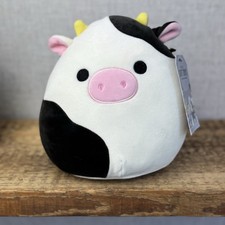 Squishmallow Connor The Cow - Soft Squishy Black/White Plush 7.5"