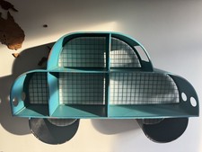 Car Shaped Metal Shelf Wall Mounted Teal Black 92 cm Long Wall Decor
