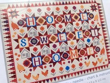 Counted Cross Stitch Kit HOME SWEET HOME Patchwork Folk  Hens Aida 14 Riverdrift