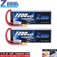 2x Zeee 7200mAh 7.4V 2S LiPo
