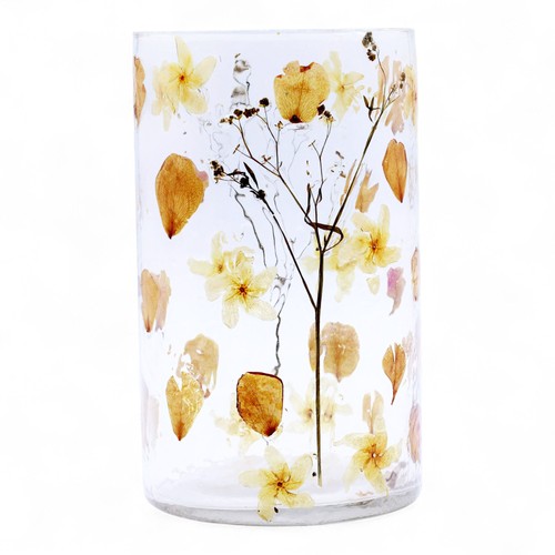 Natural floral glass tall - -,