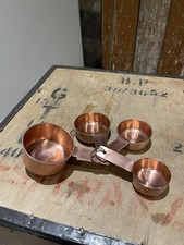 Set Of Four Copper Plated Stainless Steel Measuring Cups