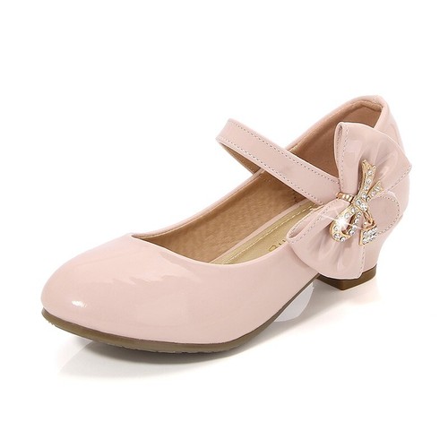 Kids girls faux leather bow - faux,