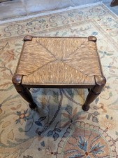 Small Foot Stool with Retro Vintage  Rope Rush Seat