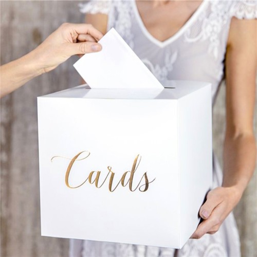 White and gold wedding cards - and,