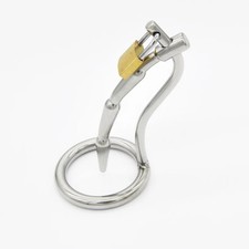Urethral Sounding Chastity Cage - Stainless Steel Urethral Cock Cage and Lock
