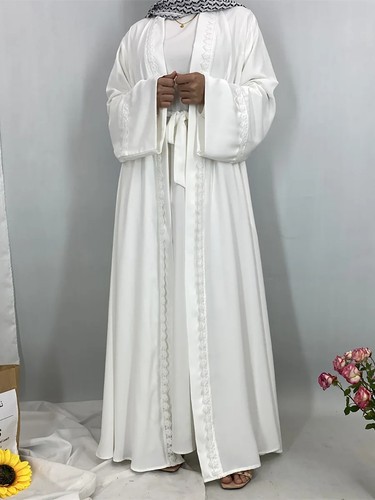 Abaya white black muslim - /,