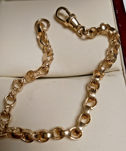 9ct gold belcher bracelet - 9ct,
