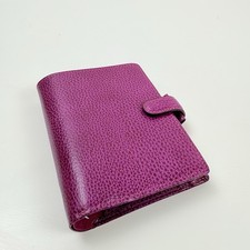 Filofax Mini Finsbury Purple Leather Pocket Organiser Notepad Document Planner