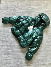Zara Metallic Green Puffer
