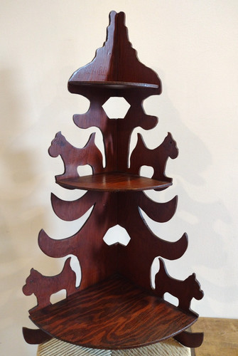 Vintage tiered shelf wood - vintage,