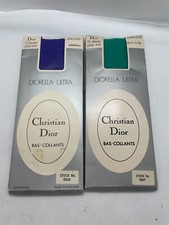 Vintage Dior Diorella Ultra Tights Dark Jade and Elderberry One Size