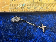 Revere Beach Mass  Badge Religious Vintage Mid Century Piece Crucifix Unusual 12