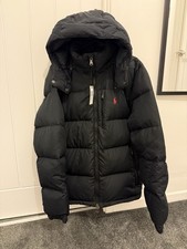 Ladies Size Small Ralph Lauren Down Jacket Navy Blue Puffer Coat Small 8 10 New