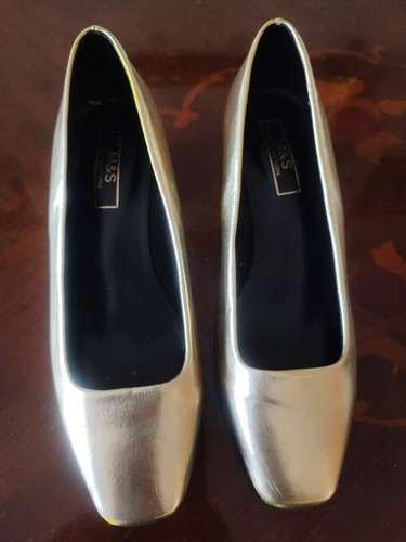 Ladies golden shoes - m&s,