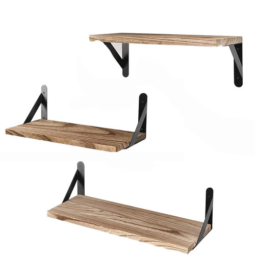 Wooden floating wall - floating, shelves