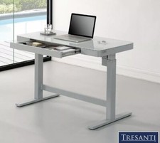 Tresanti Power Height Adjustable Tech Desk Touch Controls, Glass Top,3 USB Ports